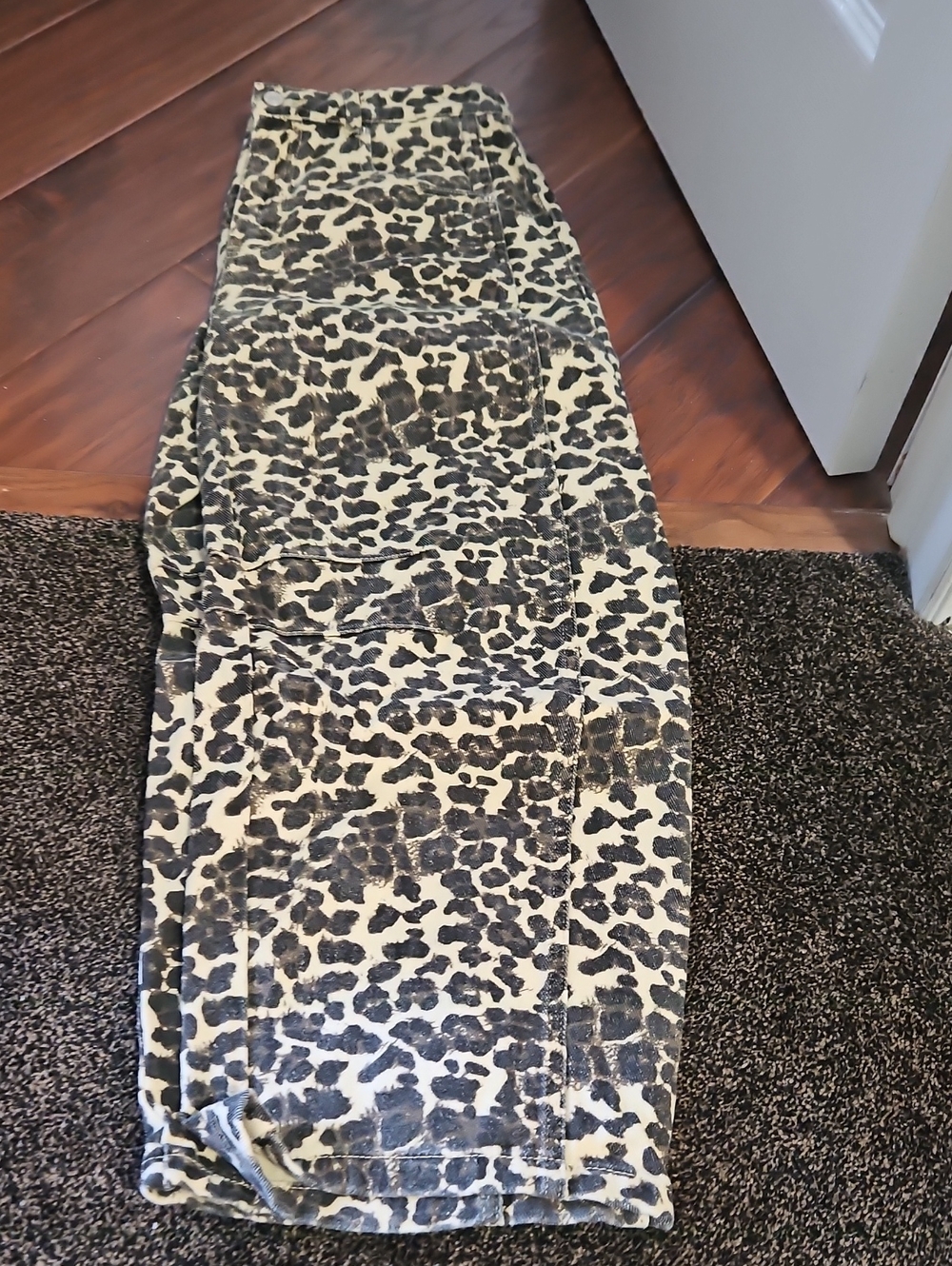 Leopard-Print Barrel Denim